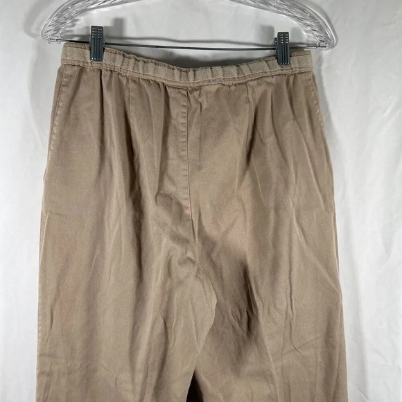 Coldwater Creek Pants Womens Medium Tan Drawstring Pockets Button Zip - Picture 8 of 10